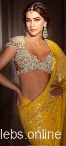 Kriti sanon hot in yellow saree